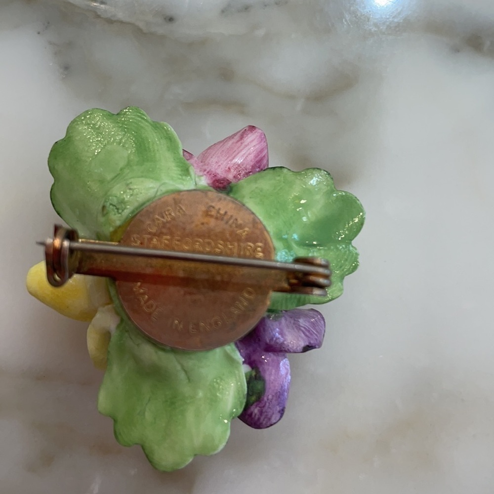 Staffordshire Cara China Floral Pin—England—EUC - Picture 5 of 6